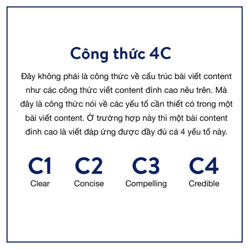Công thức viết content 4C 